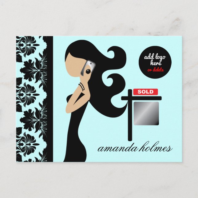 Carte Postale 311 Immobilier Fashionista Brunette Bleu (Devant)