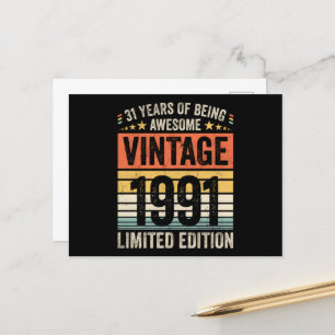 Carte Postale 31 Ans À être Incroyable Vintage 1991