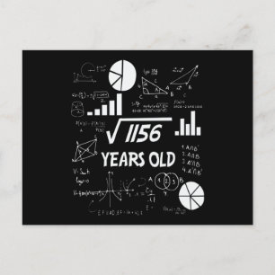 Carte Postale 34e anniversaire Carré mathématiques racine 34 ans