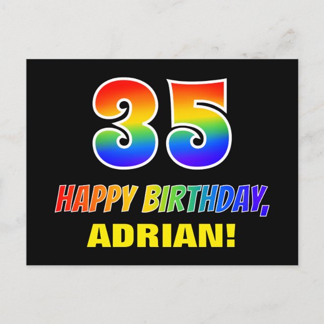 Carte Postale 35e anniversaire : Bold, amusant, simple, arc-en-c (Devant)