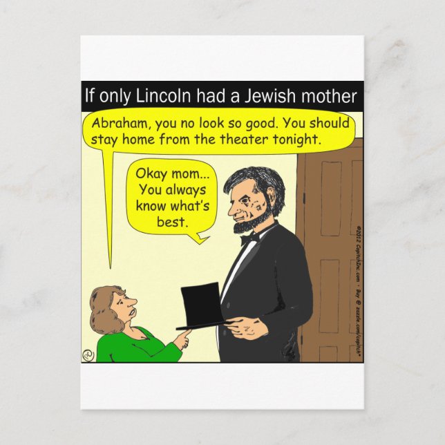 Carte Postale 381 Abe Lincoln avait besoin d'une mère juive - De (Devant)