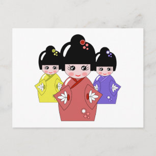 Carte Postale 3-3 Festival Japonais de poupées, Hinamatsuri, Fil