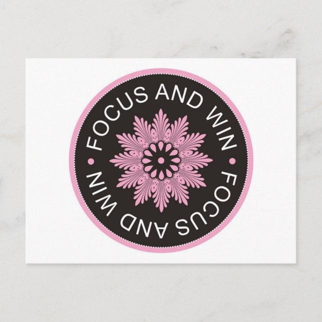 Carte Postale 3 Citations Word ~Focus Et Gagner ~motivation (Devant)