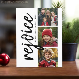 Carte Postale 3 Collage de photos - Moderne Joyeux Noël Réjouiss