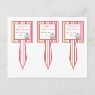 Carte Postale 3 Coupe Gâteau Pictures Tea Party Pink Pastel Fleu