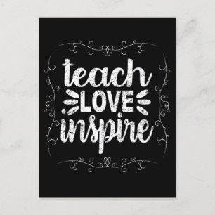 Carte Postale 3- Enseigner l'Amour Inspirer chemise, Retro Ensei