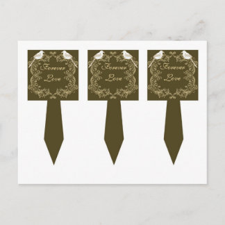 Carte Postale 3 Inséparables Brown/Creme Mariage Cup Cake Pics