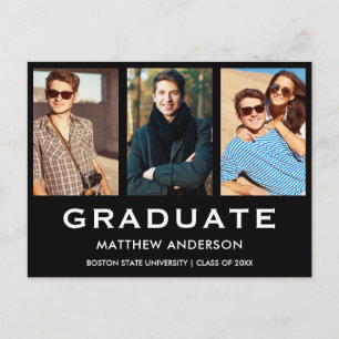 Carte Postale 3 Invitation de la fête de graduation photo (retou