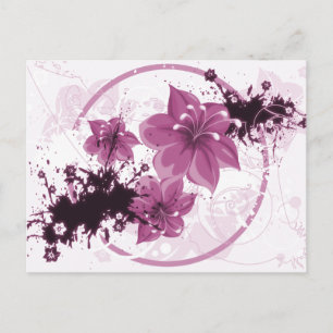 Carte Postale 3 Jolies Fleurs - Rose
