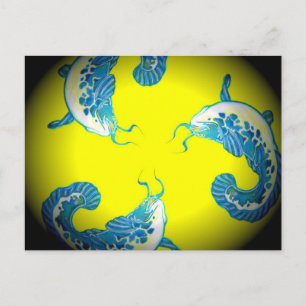 Carte Postale 3 Lucky Blue Fish
