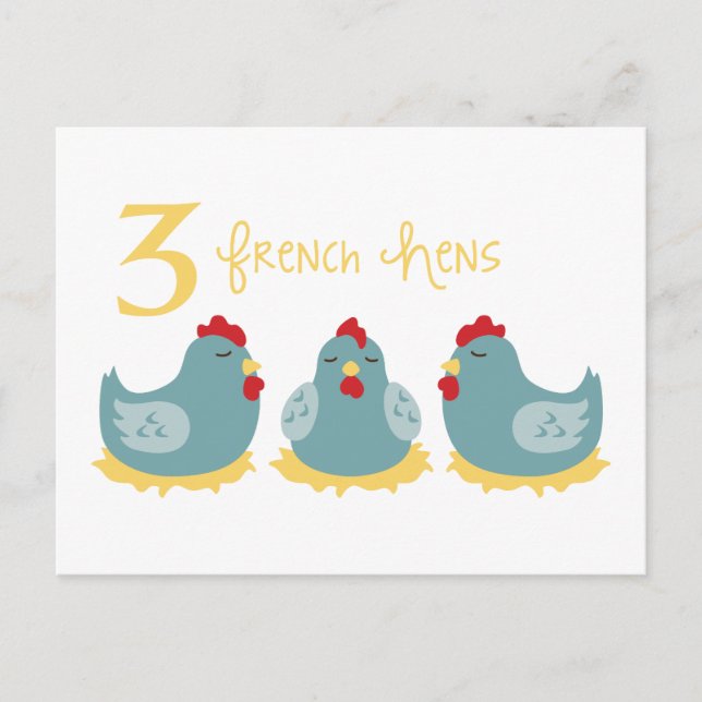 Carte Postale 3 poules françaises (Devant)