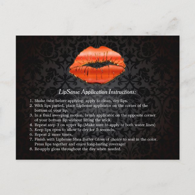 Carte Postale 3D Red Lips Beauty Salon Conseils d'instruction de (Devant)