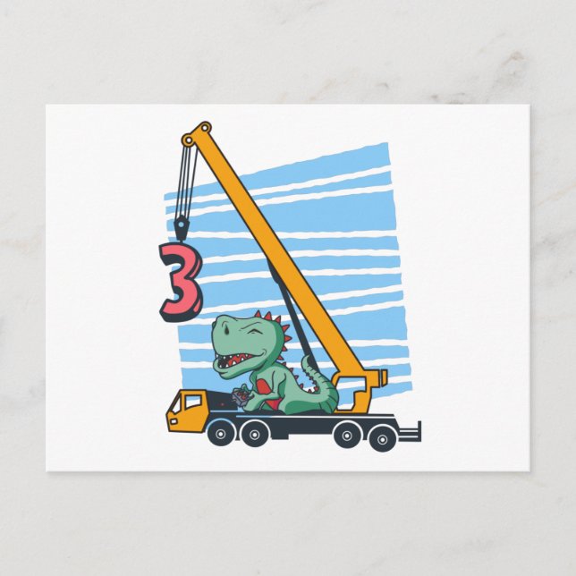 Carte Postale 3e anniversaire pour enfants de 3 ans (Devant)