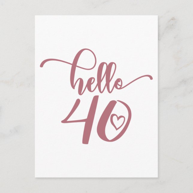Carte Postale 40 ans Femme Bonjour 40 Mignon 40 Ans (Devant)