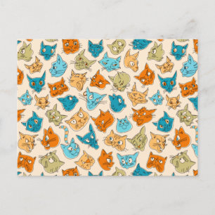 Carte Postale 40 visages de chat et une queue