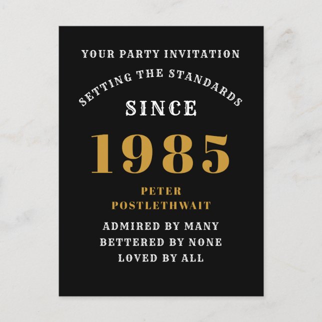 Carte Postale 40e Anniversaire 1985 Or Noir (Devant)