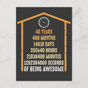 Carte Postale 40e anniversaire 40 ans 480 mois