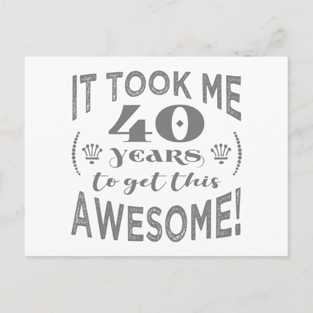 Carte Postale 40e anniversaire Awesome (Devant)