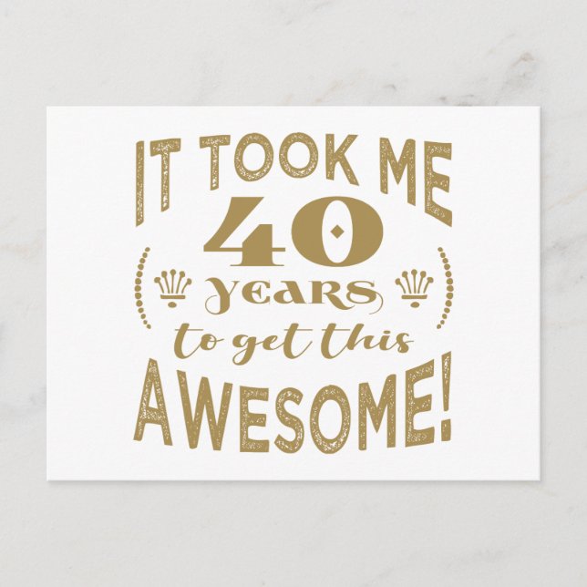 Carte Postale 40e anniversaire Awesome (Devant)