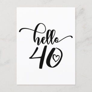 Carte Postale 40e anniversaire femmes Bonjour 40 mignonne 40 ans