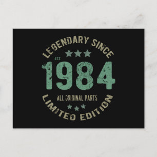 Carte Postale 41 Ans Anniversaire 1984 Légende Cadeau 41e Annive