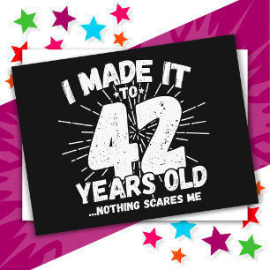 Carte Postale 42 Ans Mème Sarcastique drôle 42ème anniversaire