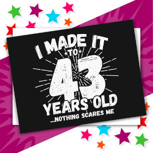 Carte Postale 43 Ans Mème sarcastique vieux drôle 43ème annivers