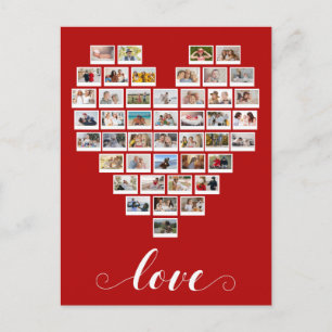 Carte Postale 44 Photo Collage Love Instant Camera Film Heart