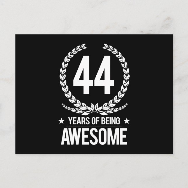 Carte Postale 44e anniversaire (44 ans d'être génial) (Devant)