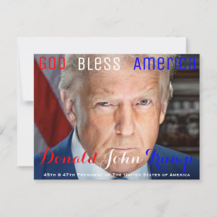 Carte Postale 45e et 47e président des États-Unis Donald Trump