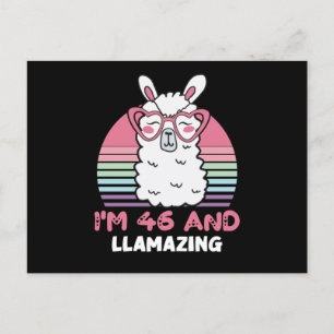 Carte Postale 46 ans Anniversaire Llamazing Llama 46e anniversai
