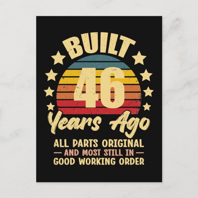 Carte Postale 46 Years Ago All Parts Original 46th Birthday (Devant)