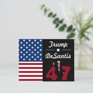 Carte Postale 47 Trump Desantis 2024