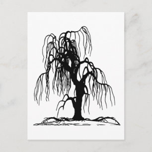 CARTE POSTALE 4920 SAULE PLEUREUR EFFRAYANT ARBRE SILHOUETTE NOI