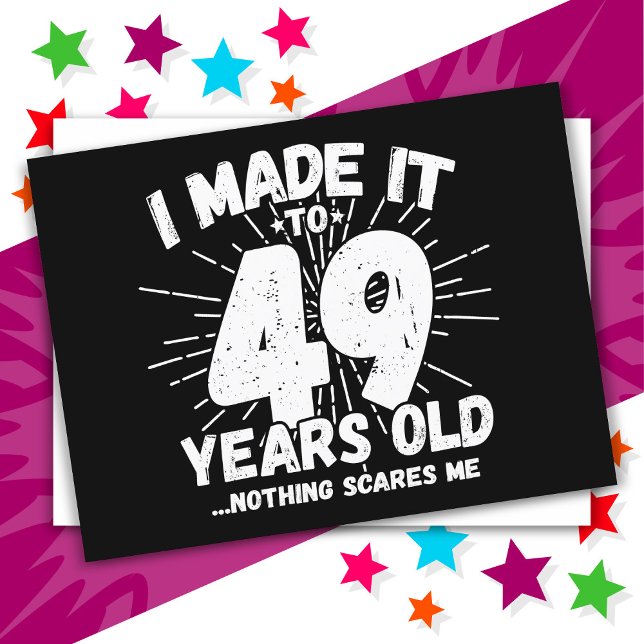 Carte Postale 49 ans sarcasme mème drôle 49e anniversaire (Créateur téléchargé)