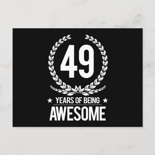 Carte Postale 49e anniversaire (49 ans d'être génial) (Devant)