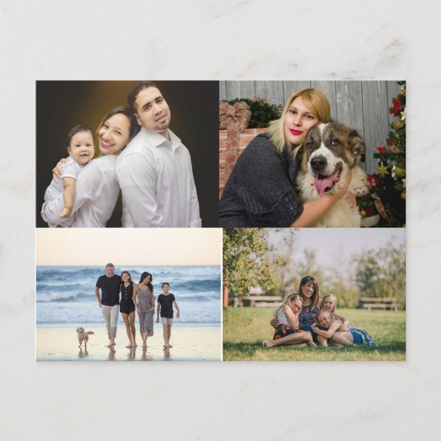 Carte Postale  4 Family Photo Collage Custom (Devant)