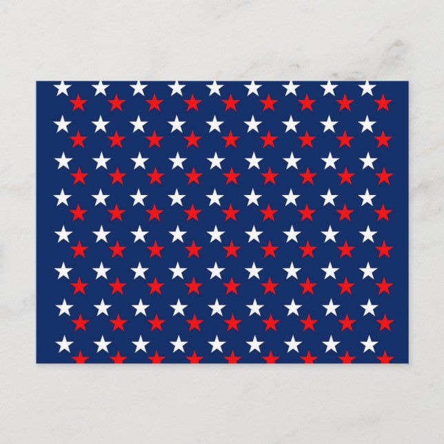 CARTE POSTALE 4 JUILLET / ETOILES BLANCHES ET BLEUES ROUGES (Devant)