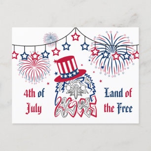Carte Postale 4 juillet Fête de l'Indépendance Aigle américain