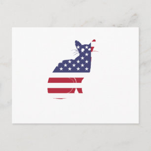 Carte Postale 4 juillet Fête de l'Indépendance des chats