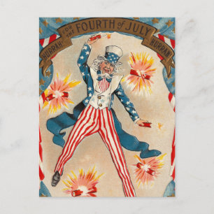 Carte Postale 4 juillet Fête de l'Indépendance Oncle Sam