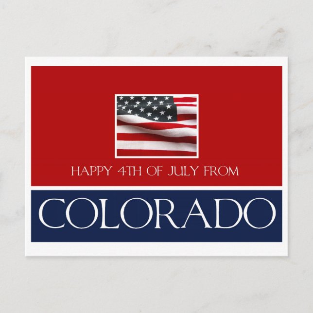 Carte Postale 4 juillet heureux du colorado (Devant)