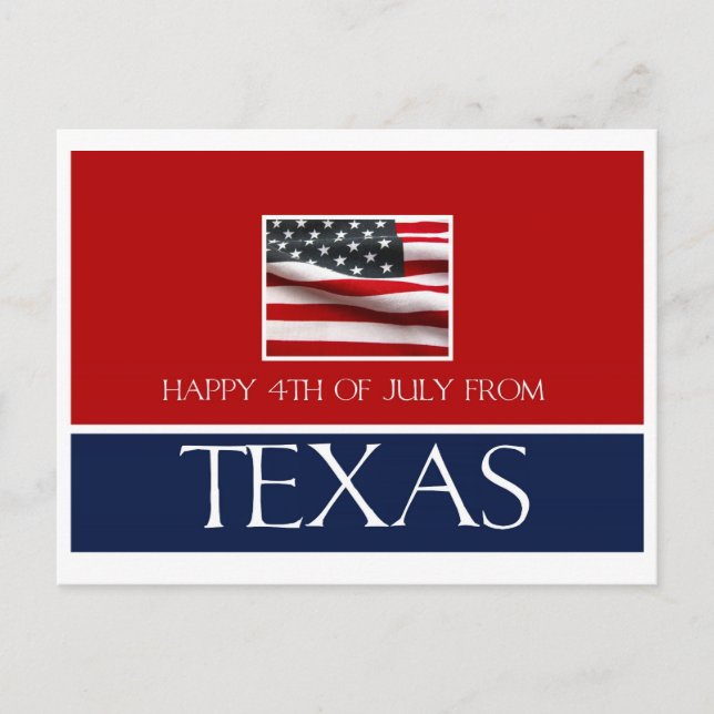 Carte Postale 4 juillet heureux du texas (Devant)