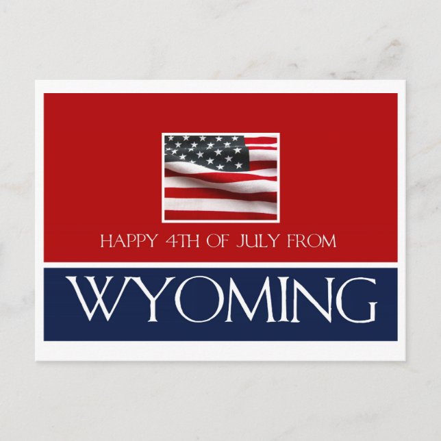 Carte Postale 4 juillet heureux du Wyoming (Devant)