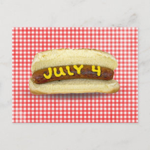 Carte Postale 4 juillet Hot Dog sur En vichy
