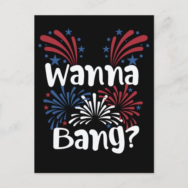Carte Postale 4 juillet Humour Adulte Hommes Feu d'artifice Plai (Devant)