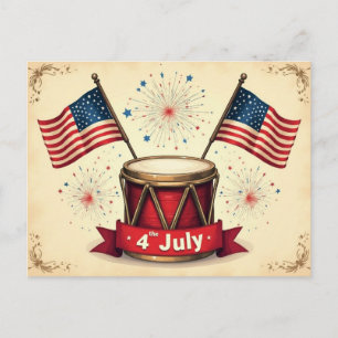 Carte Postale 4 juillet, Jour de l'Indépendance,