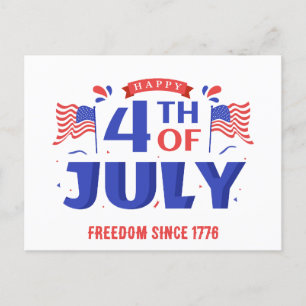 Carte Postale 4 juillet Joyeuse fête de l'indépendance, liberté
