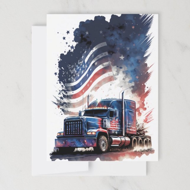 Carte postale 4 juillet Mac Truck (Créateur téléchargé)