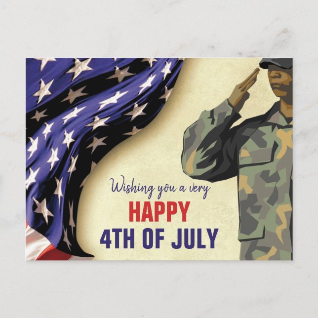 Carte Postale 4 juillet patriotique (Devant)